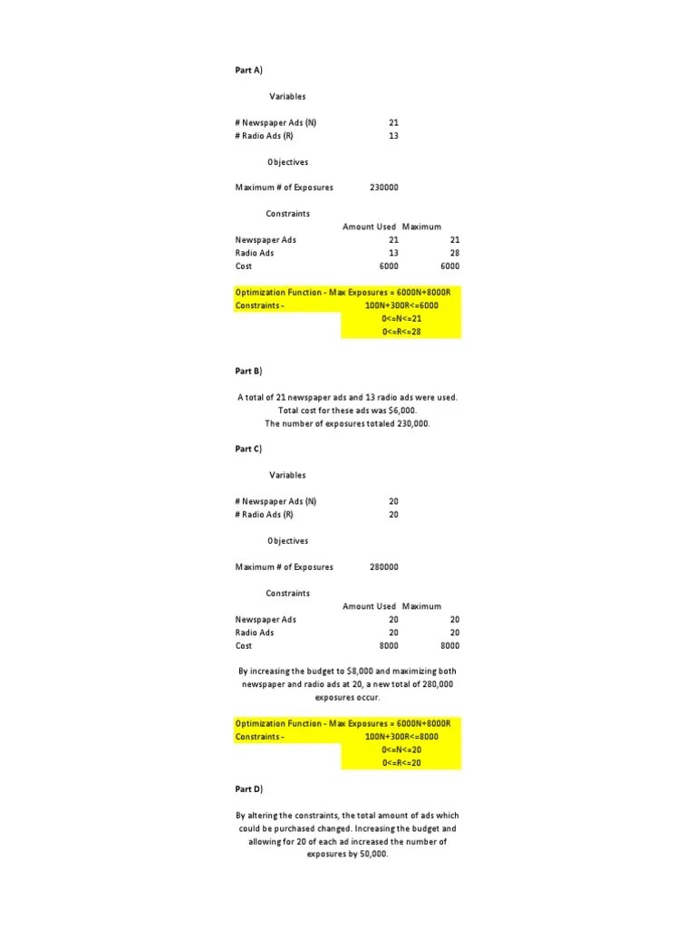 Project 3 - Linear Programming | PDF | Mathematical Optimization ...