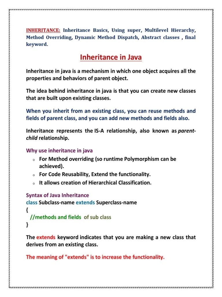 A Comprehensive Guide To Inheritance In Java - Exploring Single ...