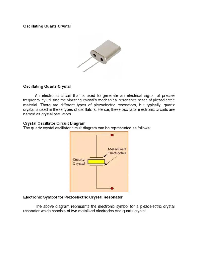 Oscillating Quartz Crystal | PDF | Electronic Oscillator | Electronic ...