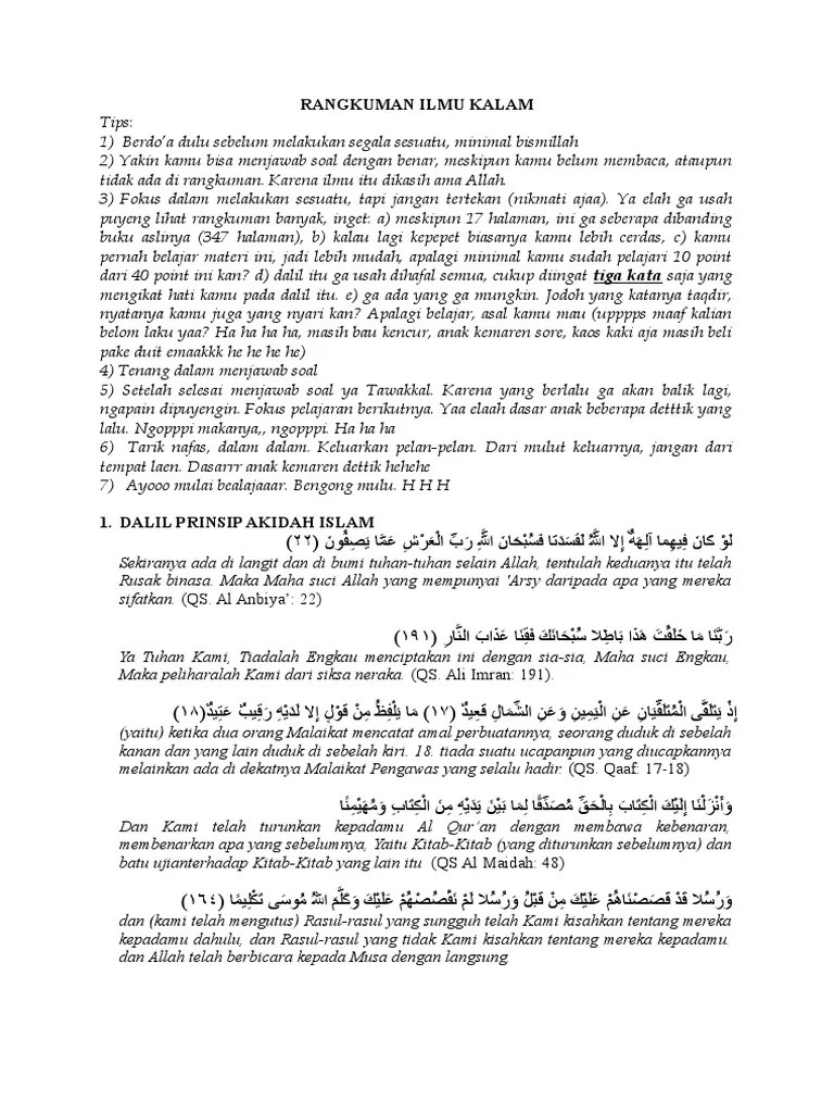 Kisi Kisi Fiks Ilmu Klam