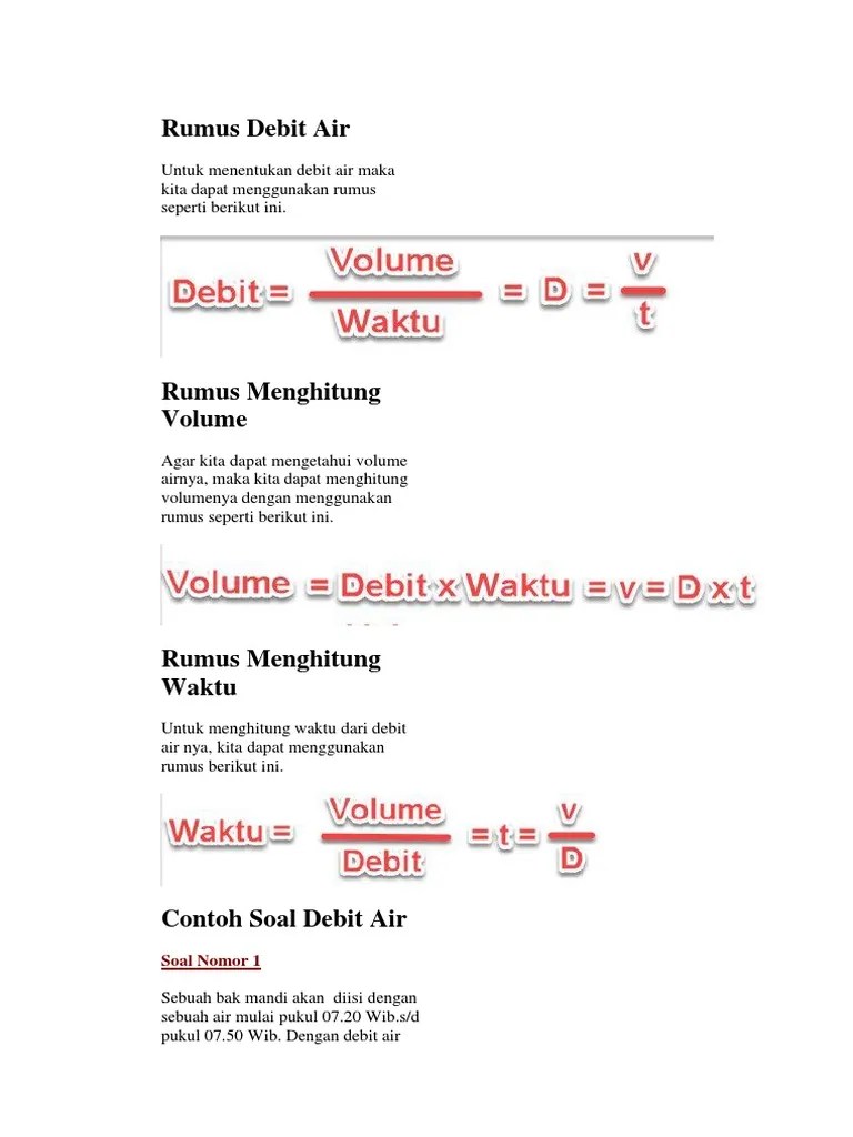 Rumus Debit Air | PDF