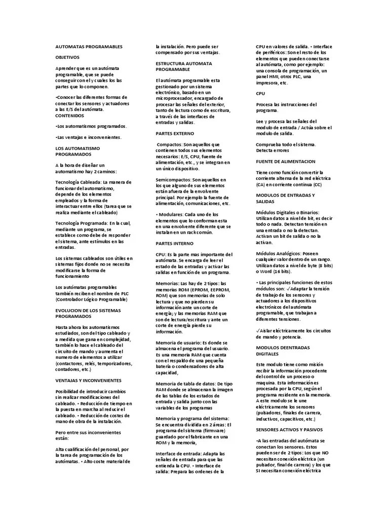 Automatas Programables | PDF | Memoria De Acceso Aleatorio ...
