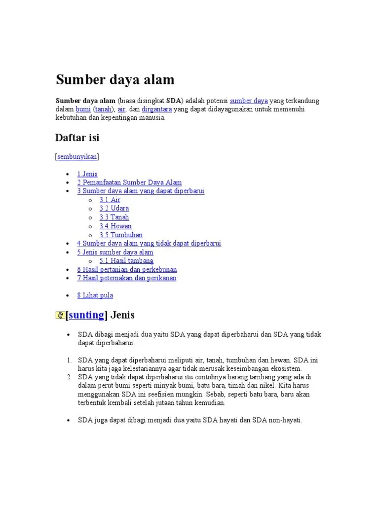 Sumber Daya Alam | PDF