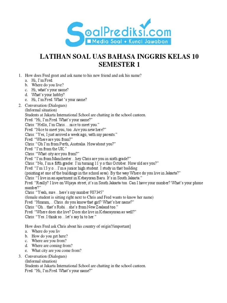 Berganti penilaian akhir semester (pas). Soal Uas 1 Bahasa Inggris Kelas 10 1 Zoo Wildlife