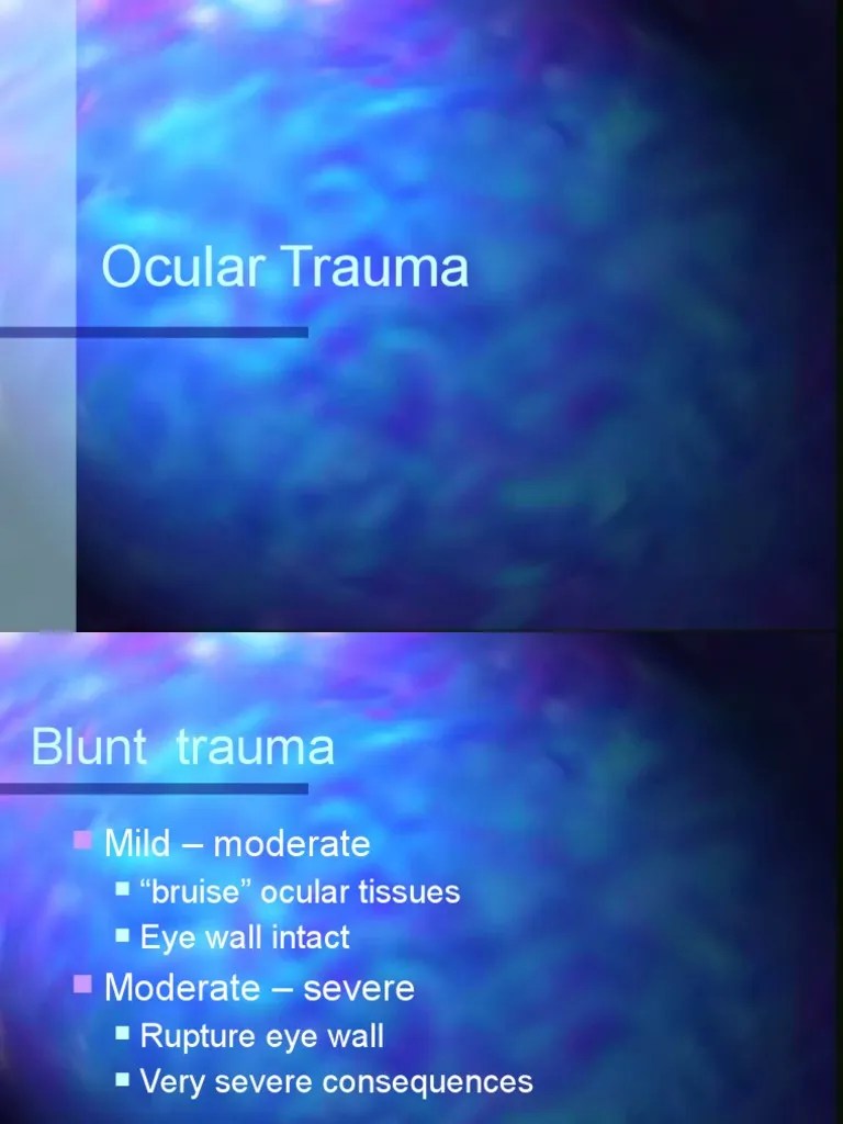 Ocular Trauma | PDF | Human Eye | Ophthalmology