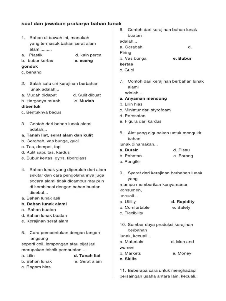 Aug 12, 2021 · download soal tematik kelas 1 semester 2 tema 8 subtema 3 peristiwa alam penghujan edisi terbaru matematika kelas satu matematika kelas 4 pendidikan dasar. Soal Essay Prakarya Kelas 9 Semester 2 Cara Golden