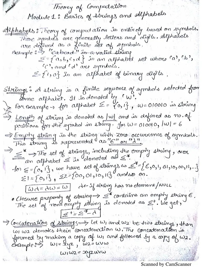 Theory Of Computation (TOC) Notes