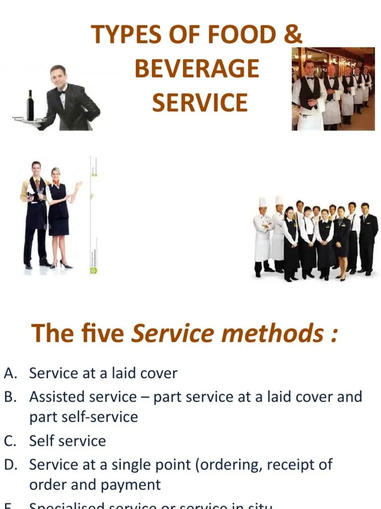 Types Of Food And Beverage Services | PDF | Tableware | Buffet