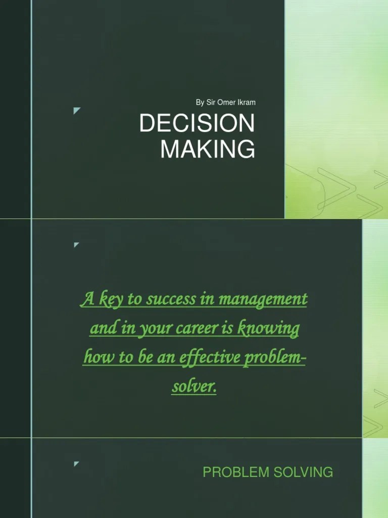 DECISION MAKING - Chapter 2 | PDF | Decision Making | Rationality