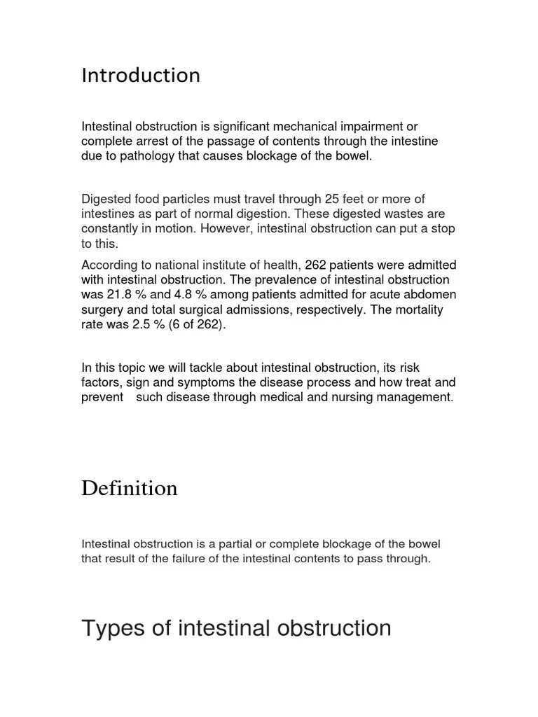 Intestinal Obstruction | PDF | Gastrointestinal Tract | Digestive Diseases