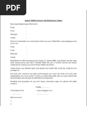 Contoh Surat Gugat Cerai Dari Istri Untuk Suami Panduan Kimia Riset 