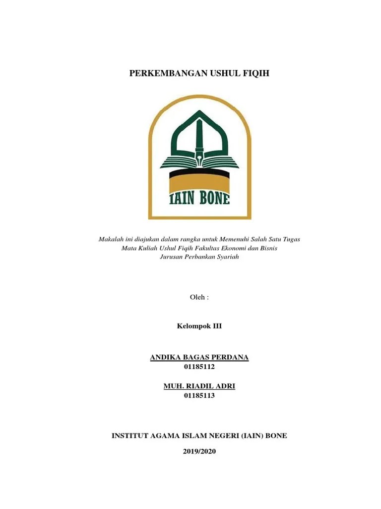 Ilmiah kota medan tahun 2013 dapat terlaksana. Makalah Perkembangan Ushul Fiqih Pdf