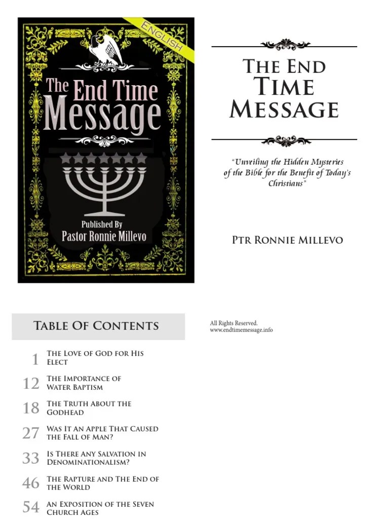 The End Time Message - The Revelation Of Jesus Christ | PDF | Baptism | God The Father