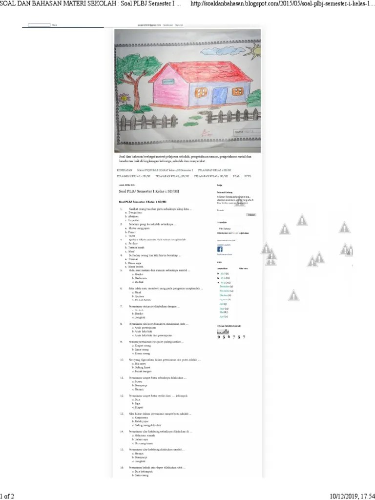Download buku sekolah elektronik (bse). Soal Plbj Kelas 1 Pdf Pdf