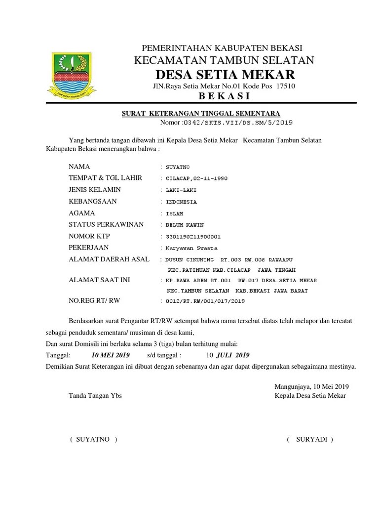 Surat keterangan domisili tentu diperlukan bagi penduduk . 1 Pdf
