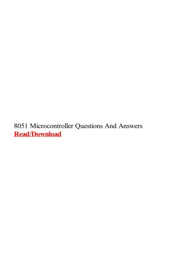 8051 Microcontroller Questions And Answers | PDF | Microcontroller ...