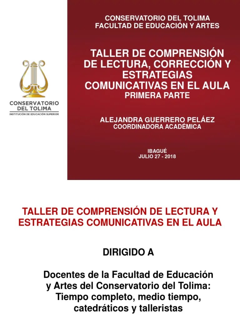 Taller Docentes Comprension De Lectura | PDF | Epistemología | Comunicación Humana