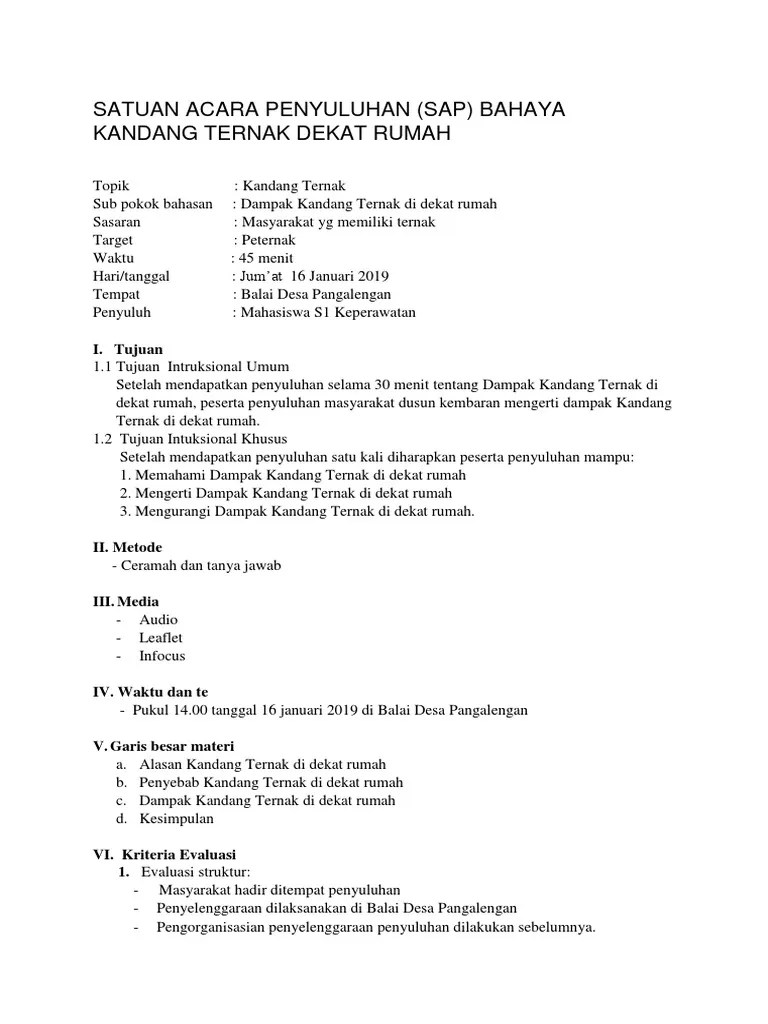 SAP Kandang Ternak | PDF