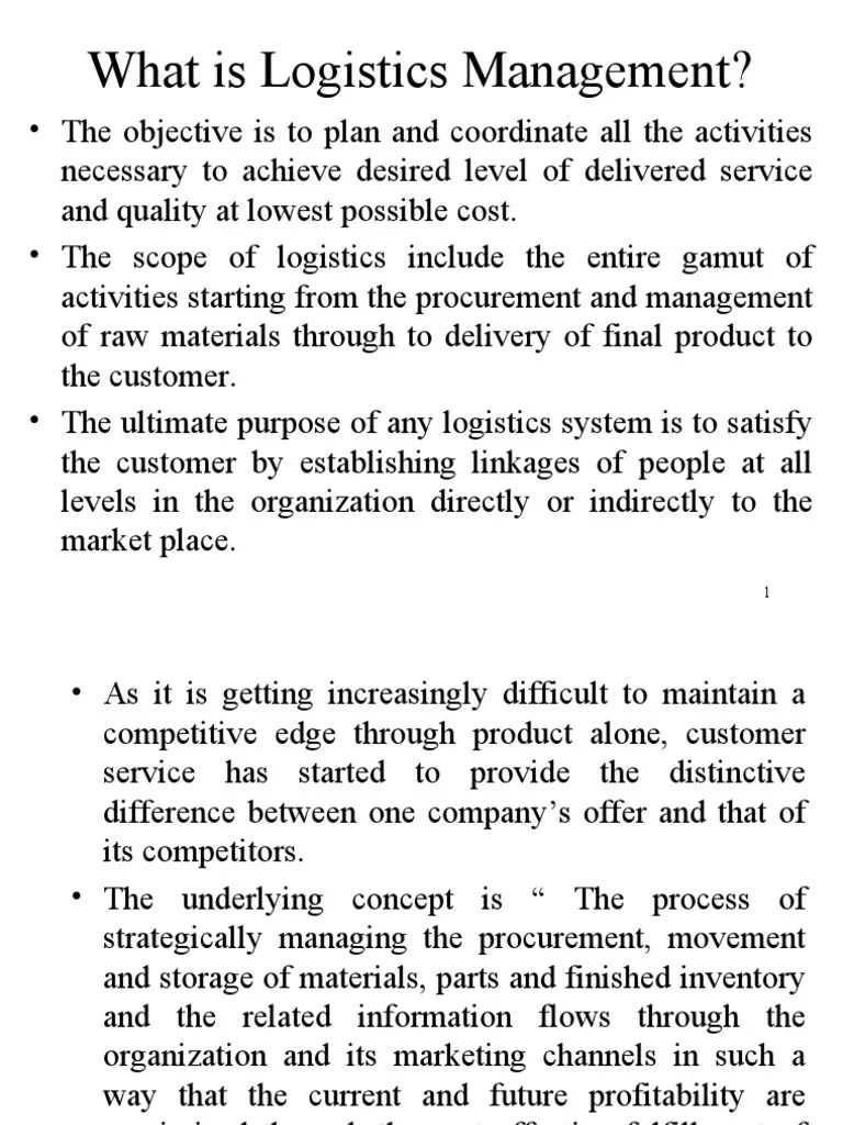 What Is Logistics Management? | PDF | Inventory | Logistics