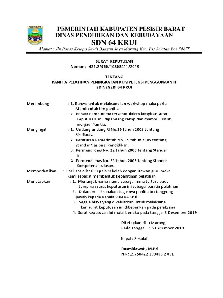  On Hhhh Bahwa dalam rangka kelancaran pelaksanaan kegiatan Workshop Implementasi Kurikulum 2013 dan 2006 review PKG PKB dan PAK di SMP Negeri 2 Toroh Kab.
