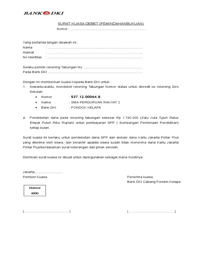 Btn digital solution apps on google play. Surat Kuasa Debet Kjp Pdf