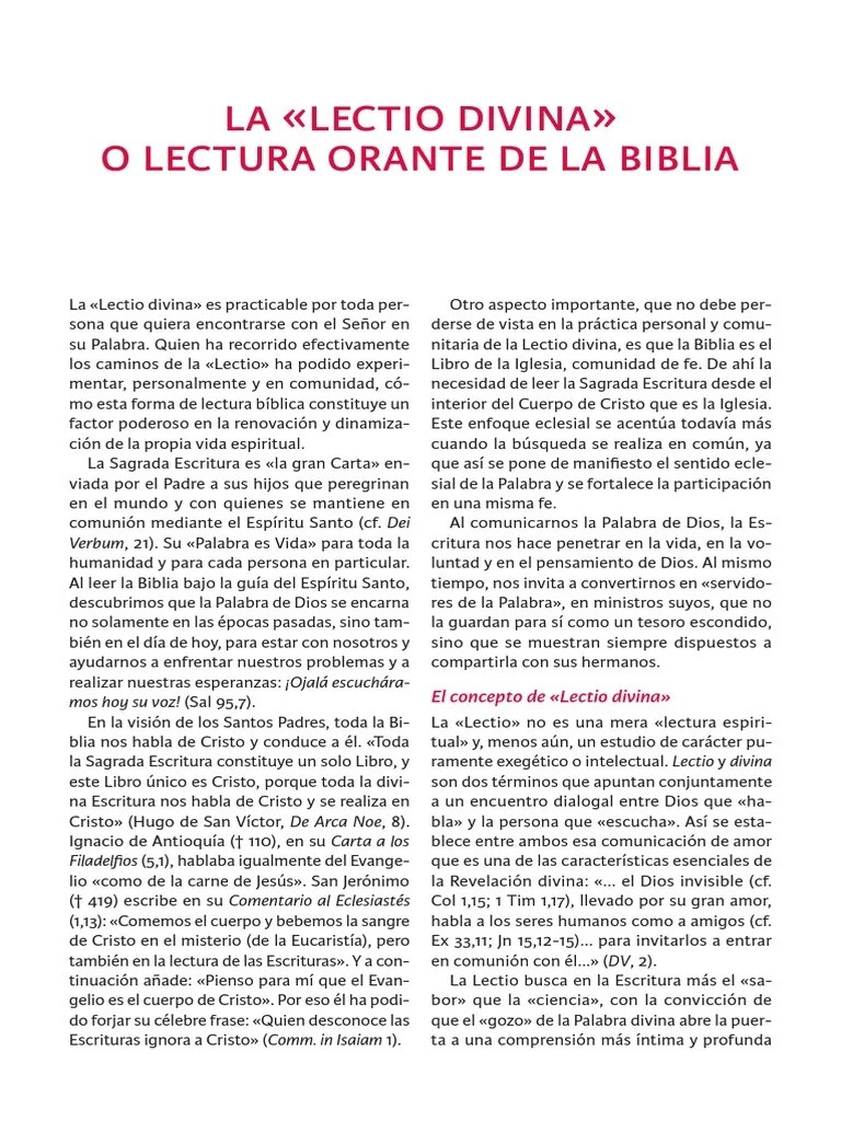 Lectio Divina | PDF | Oración | Eucaristía
