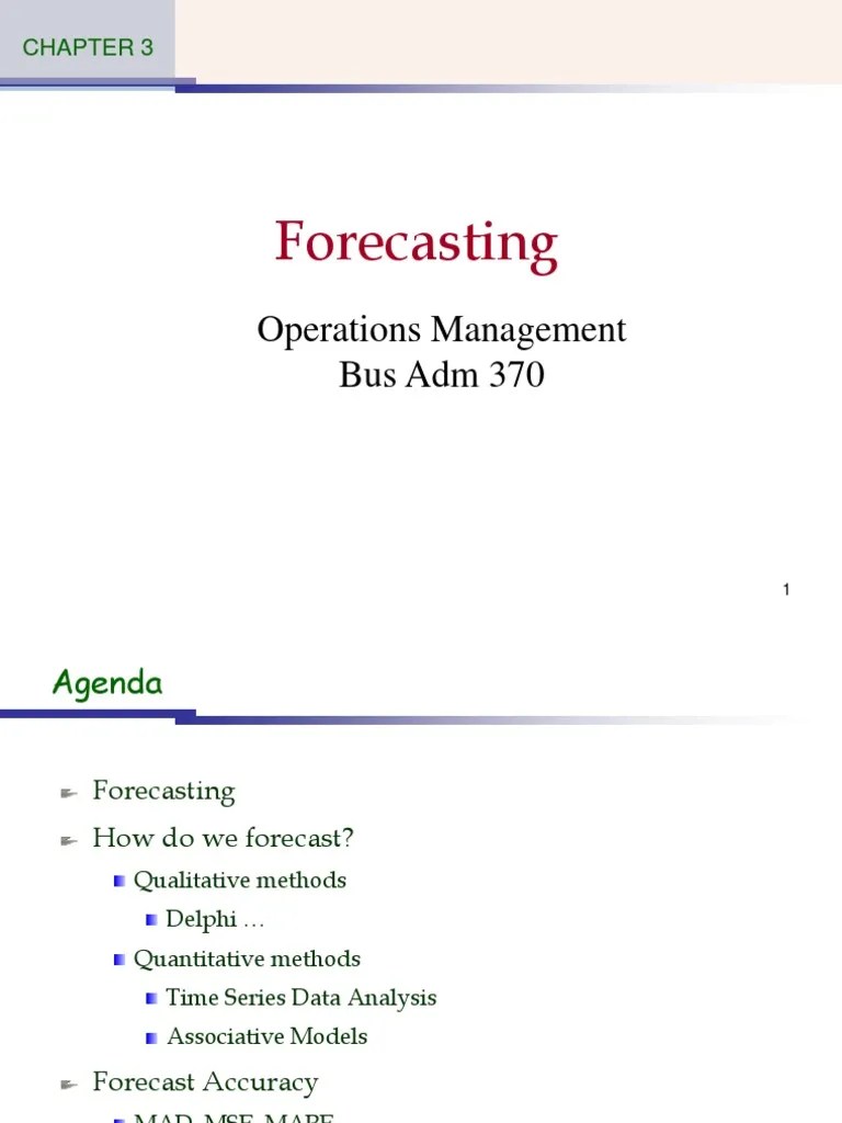 Ch3 Forecasting | PDF | Seasonality | Forecasting