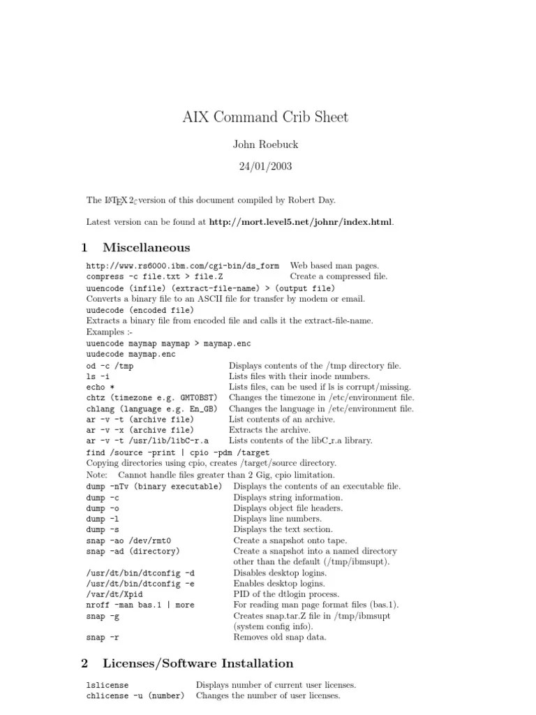 AIX Commands | PDF