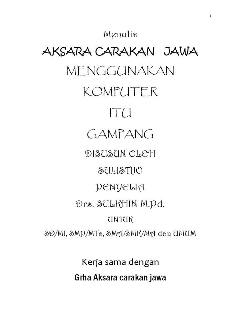 Genau Maca Lan Nulis Aksara Carakan | PDF