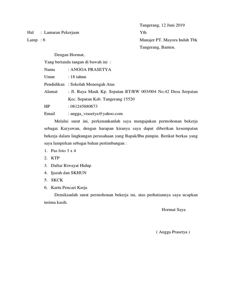 Mayora indah, tbk adalah perusahaan yang bergerak di bidang pengolahan makanan dan minuman. Surat Lamaran Pt Mayora Pdf