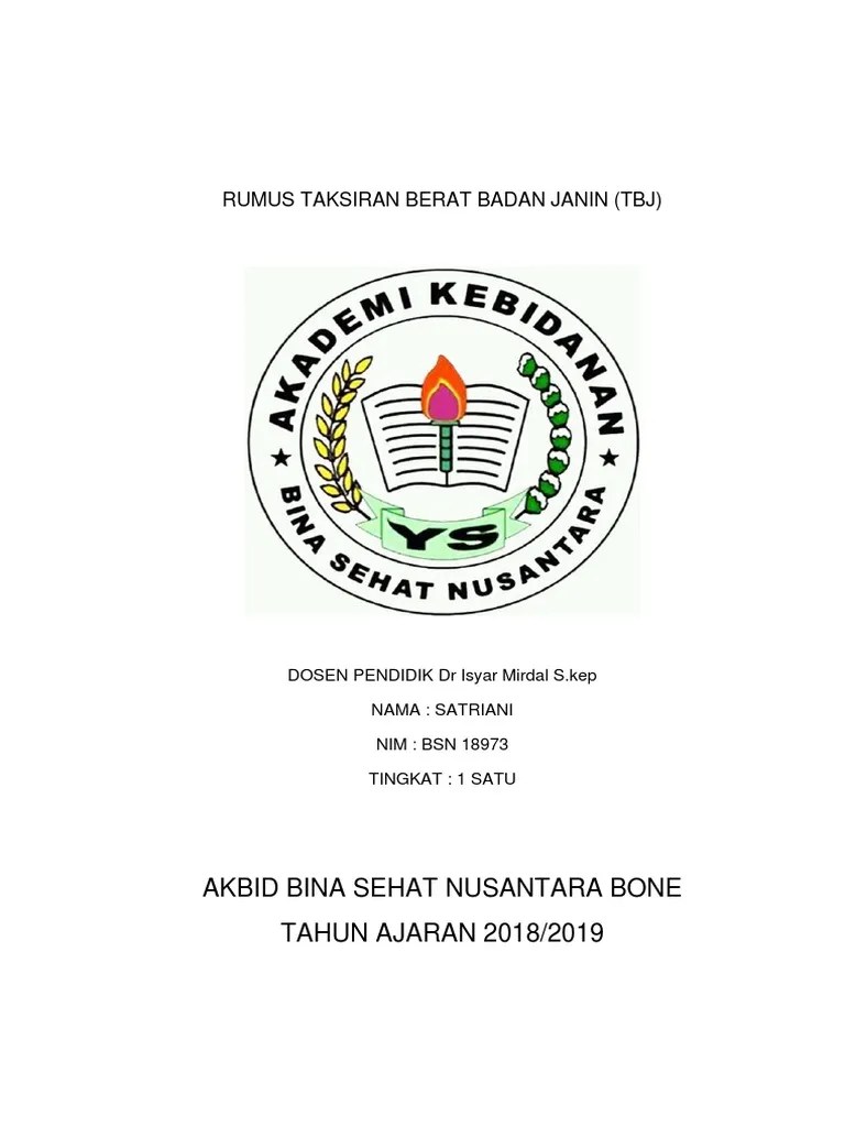 Rumus Taksiran Berat Janin | PDF