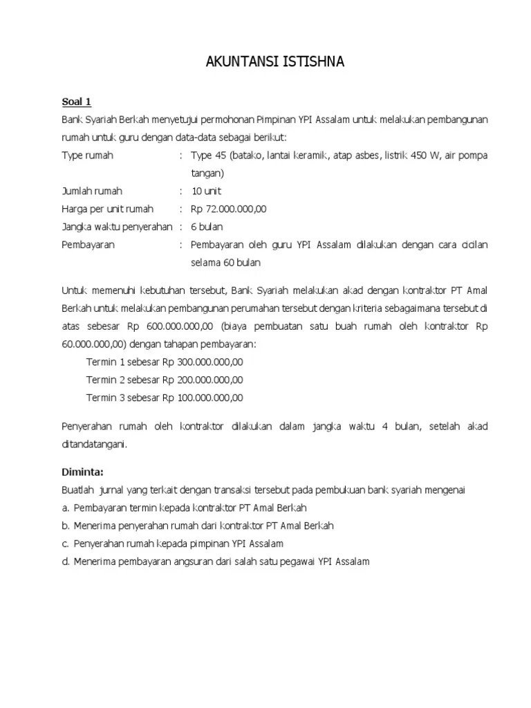 Biaya pra akad diakui sebagai . Soal Jawab Tugas Akuntansi Istishna Pdf