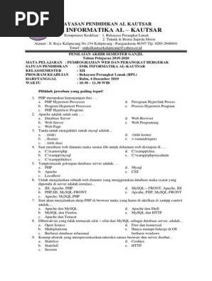 Teori belajar kognitif menurut tolman gagne. Soal Pemrograman Web Dan Perangkat Bergerak Xii Pdf