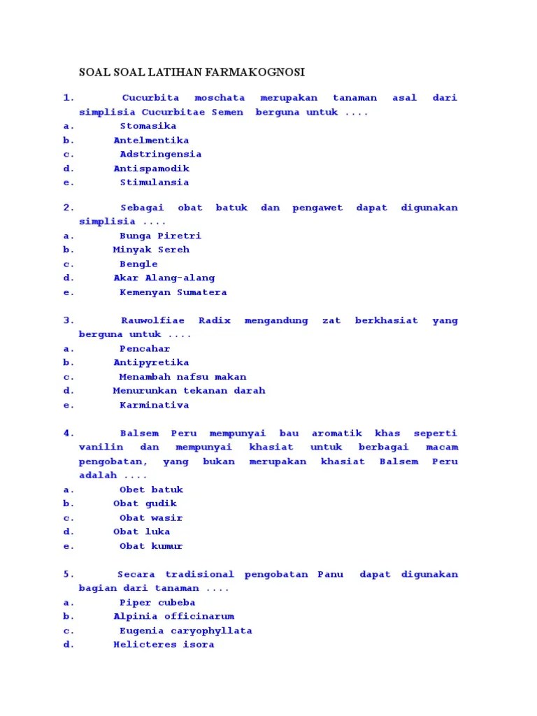 Soal pilihan ganda pkn kelas 12 semester 1 kurikulum 2013 beserta jawabannya. Soal Latihan Farmakognosi Beserta Jawabannya Edu Github