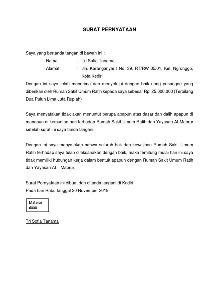 SURAT PERNYATAAN Sofi | PDF