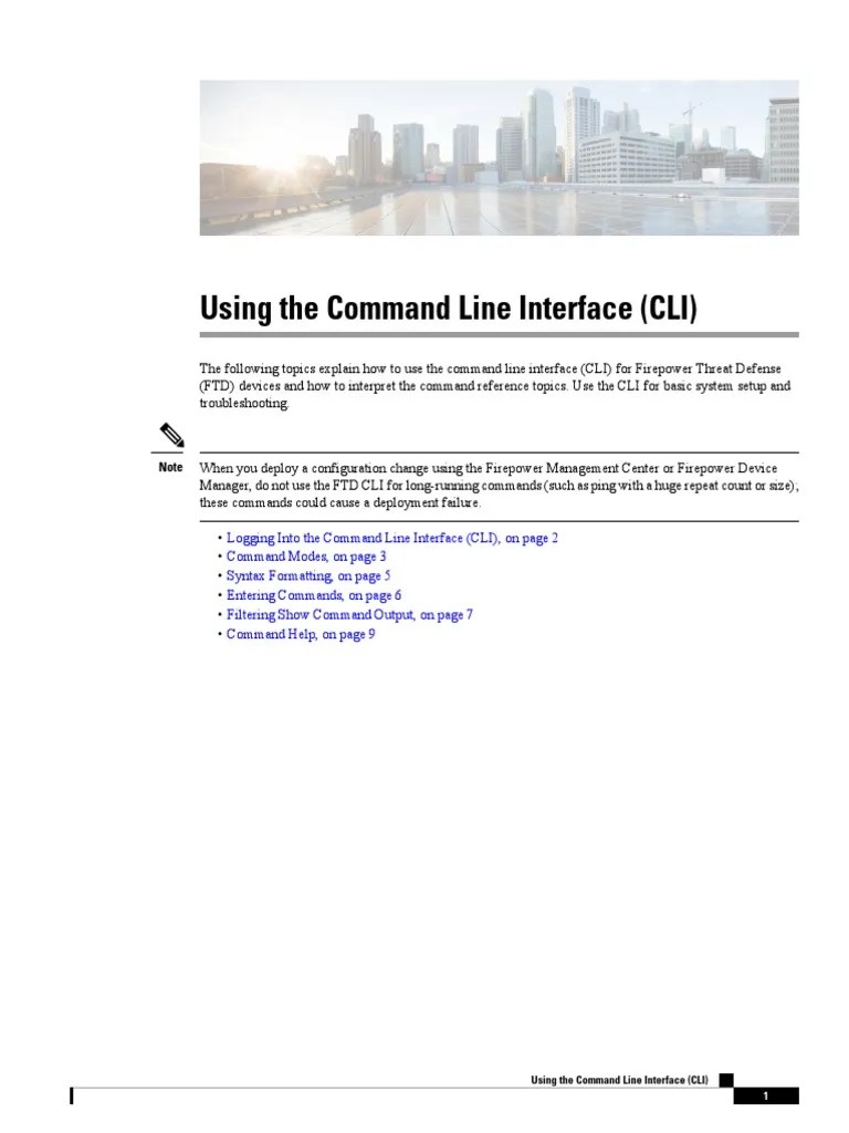 Using The FTD CLI | PDF | Command Line Interface | Bracket