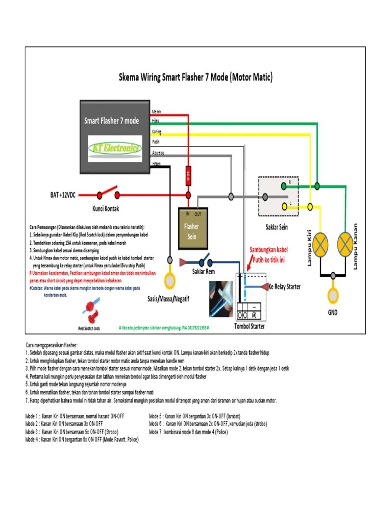 Skema Wiring Intelligent Flasher V1.0 7 Modes | PDF
