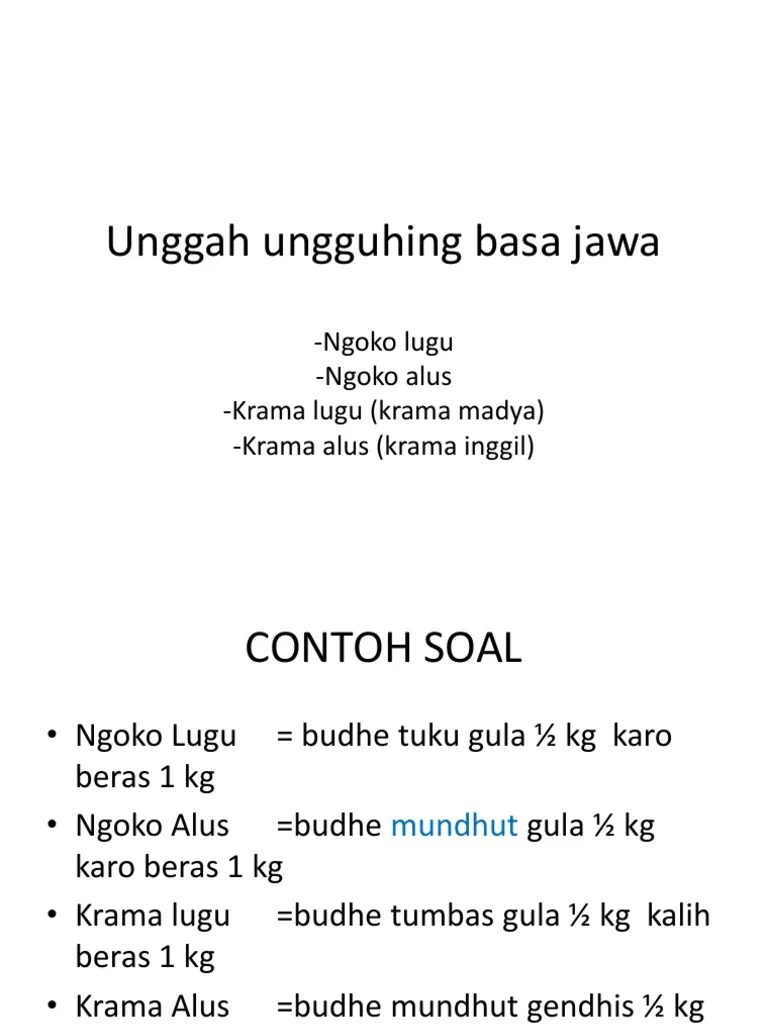 Download Contoh Kalimat Krama Lugu 