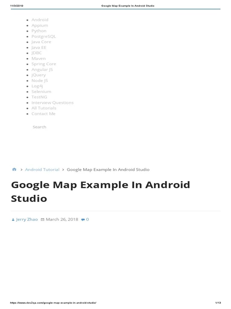 Google Map Example In Android Studio | PDF | Android (Operating System ...