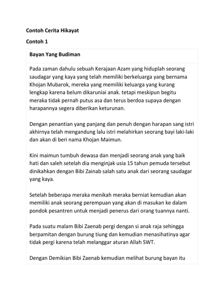Contoh Cerita Hikayat | PDF