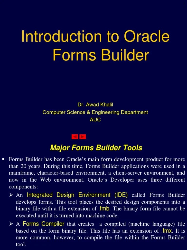 Introduction To Oracle Forms Builder | PDF | Web Application | Databases