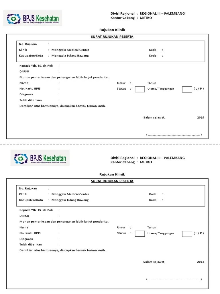 Form Rujukan BPJS - Klinik | PDF