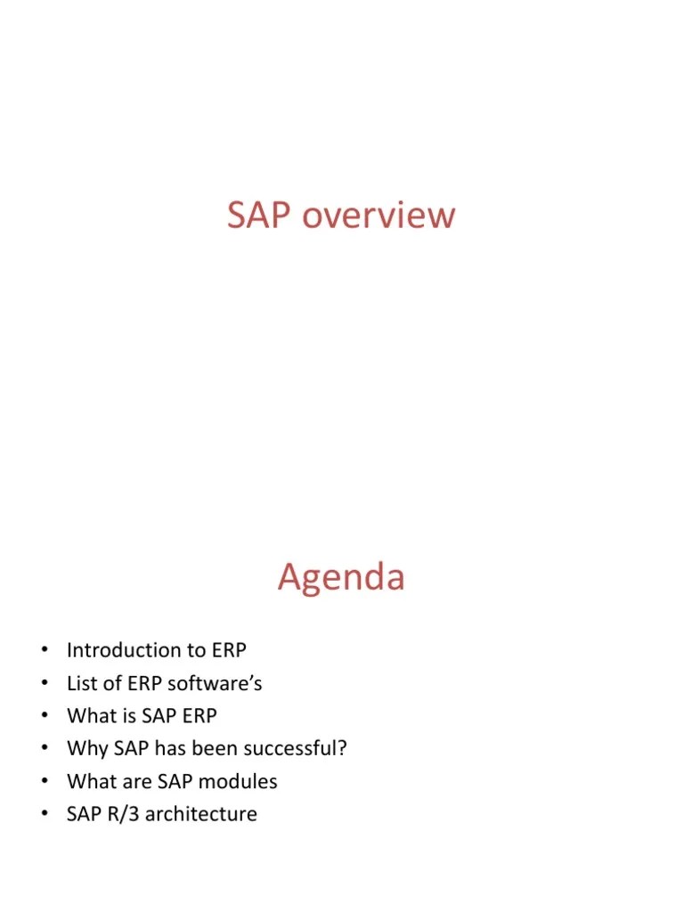SAP Overview | PDF | Enterprise Resource Planning | Sap Se