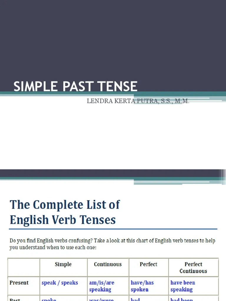 Simple Past Tense | PDF | Grammatical Tense | Verb