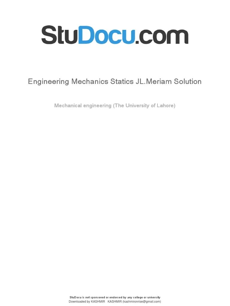 Engineering Mechanic Statics Solution | PDF | Euclidean Vector | Force