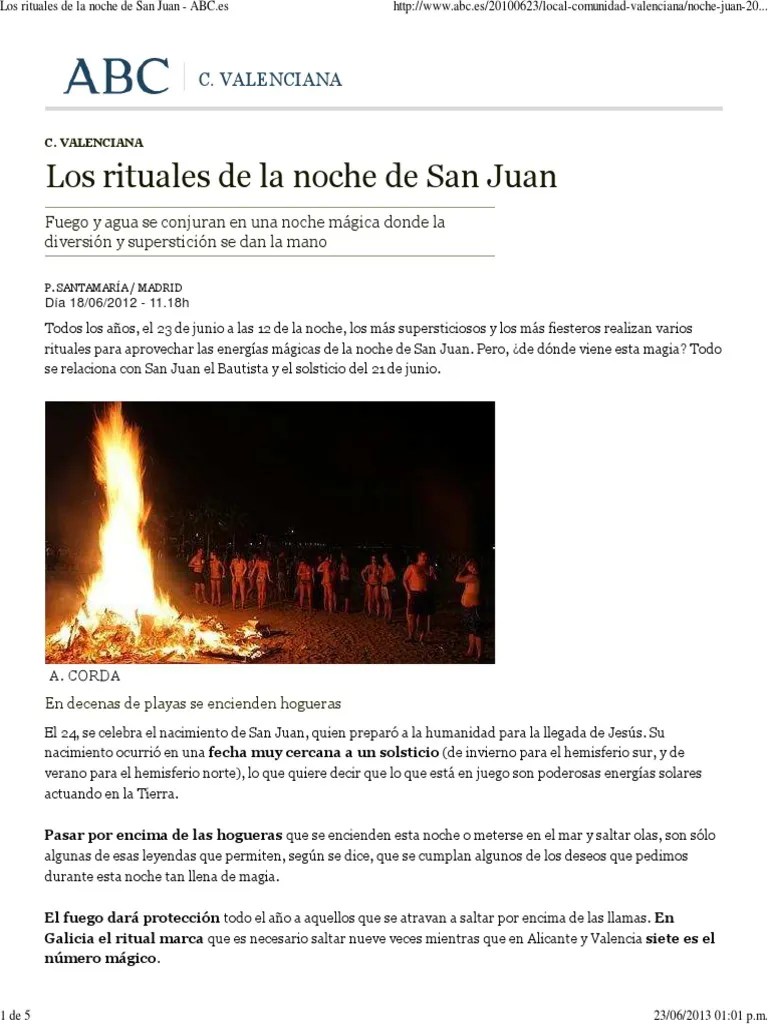 Los Rituales De La Noche De San Juan | PDF | Rituales | Religión Y Creencia