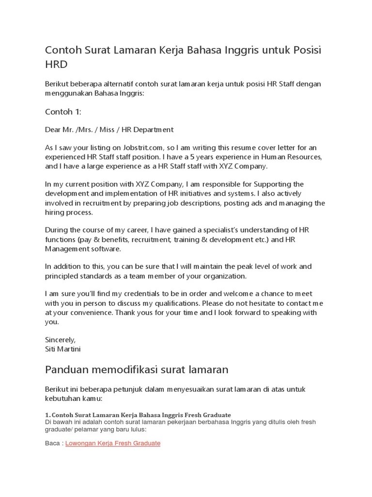 Saya baru lulus dari jurusan teknik komputer unila pada bulan november . Contoh Surat Lamaran Kerja Bahasa Inggris Yang Simple Lulusan Smk Nusagates