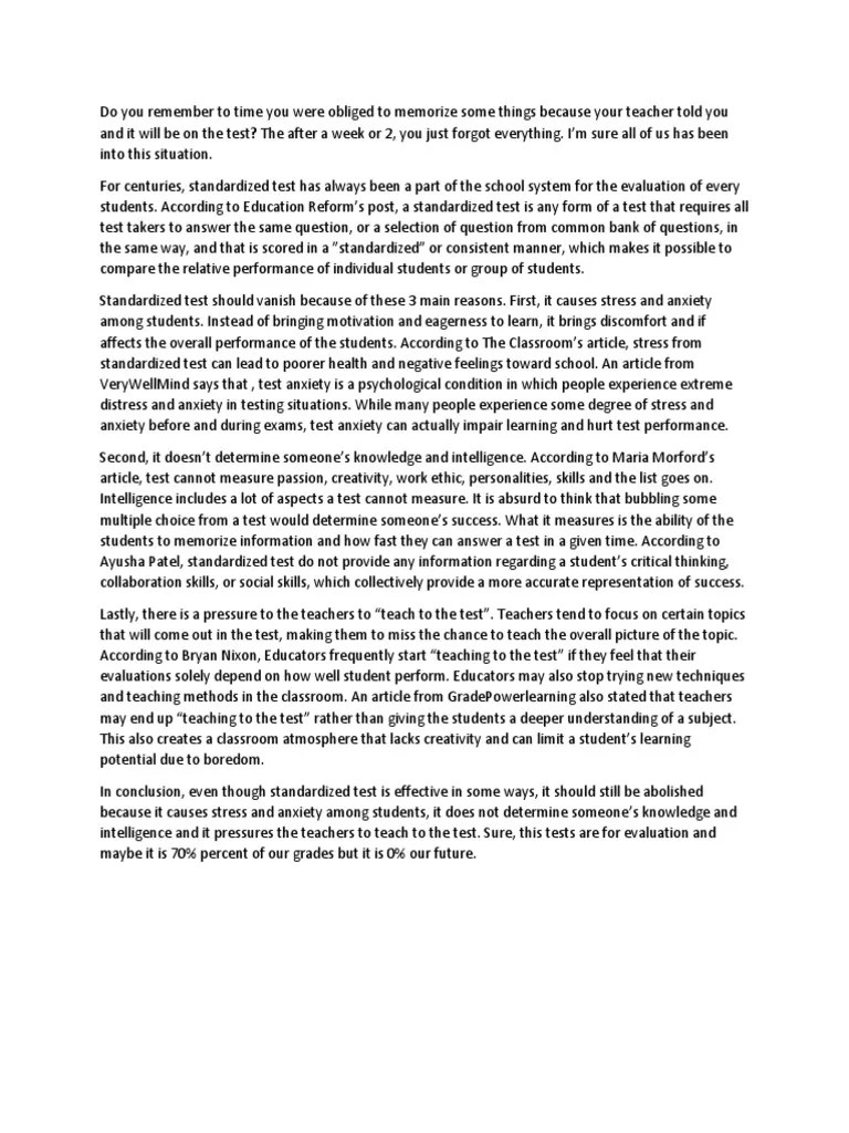 Standardized Testing | PDF | Standardized Tests | Test (Assessment)