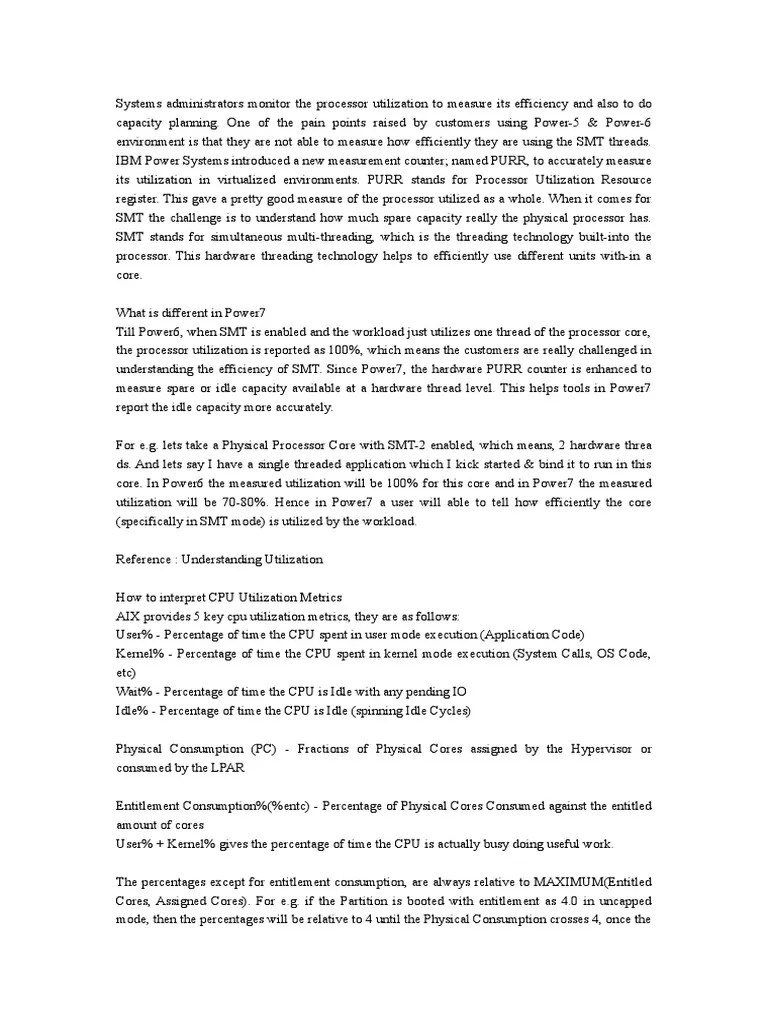 AIX CPU Util 0 | PDF | Central Processing Unit | Multi Core Processor