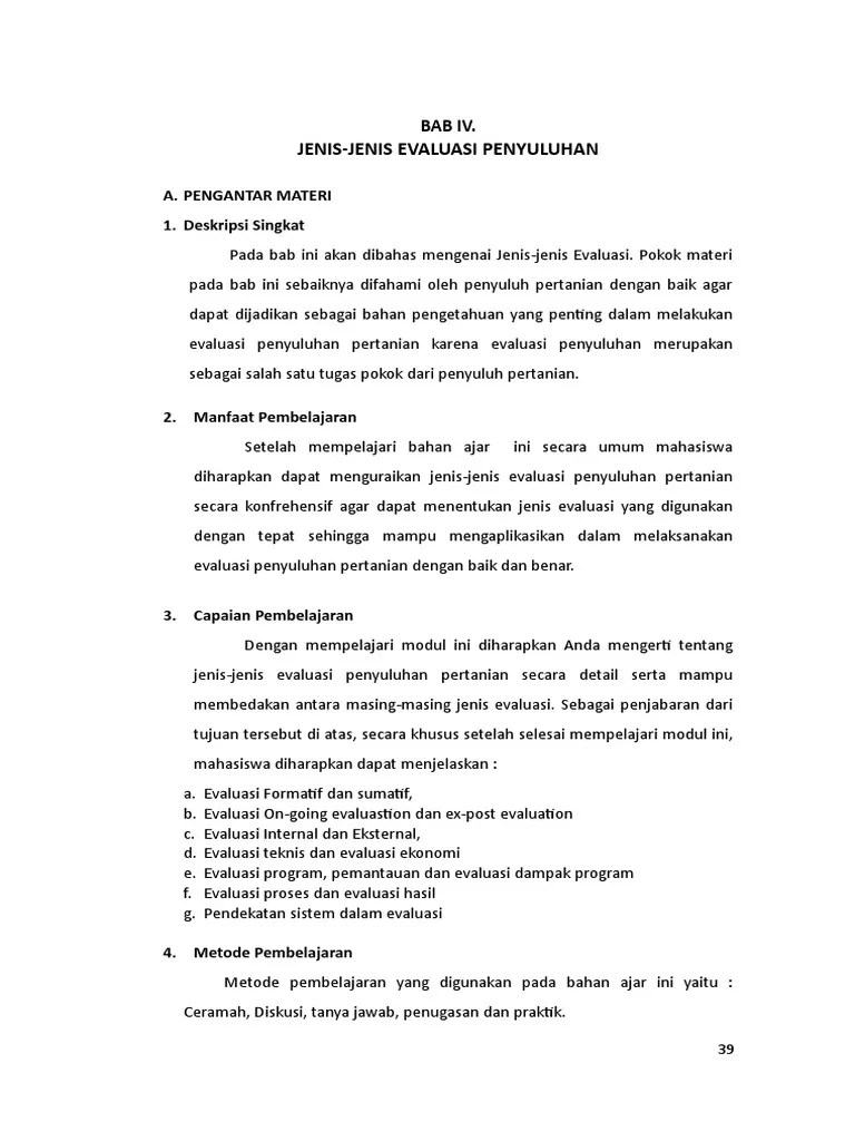 BAB IV. Jenis-Jenis Evaluasi | PDF